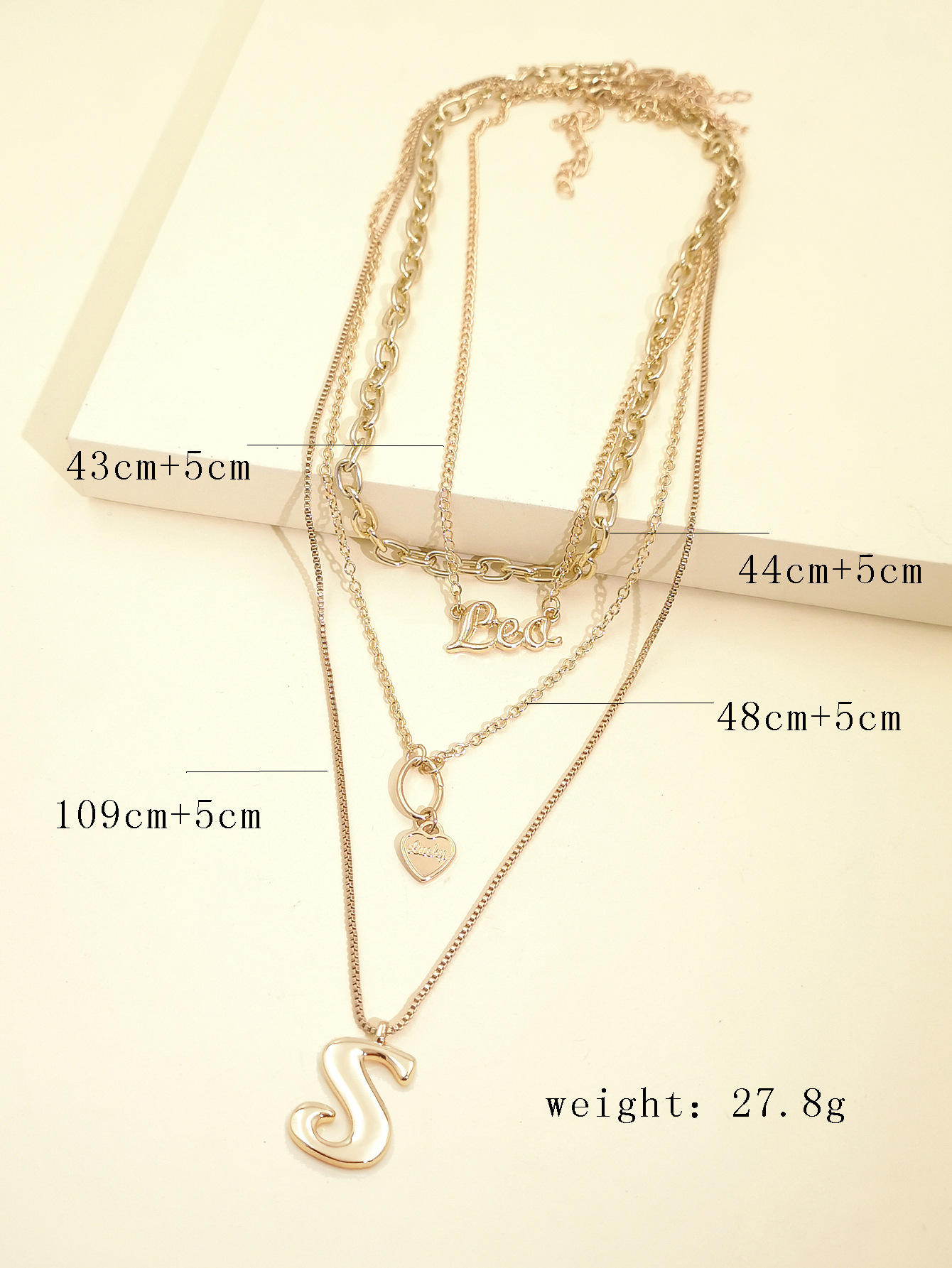 Fashion New  Personality Exaggerated Chain Necklace Multi-layer Letter Necklace  Wholesale display picture 1