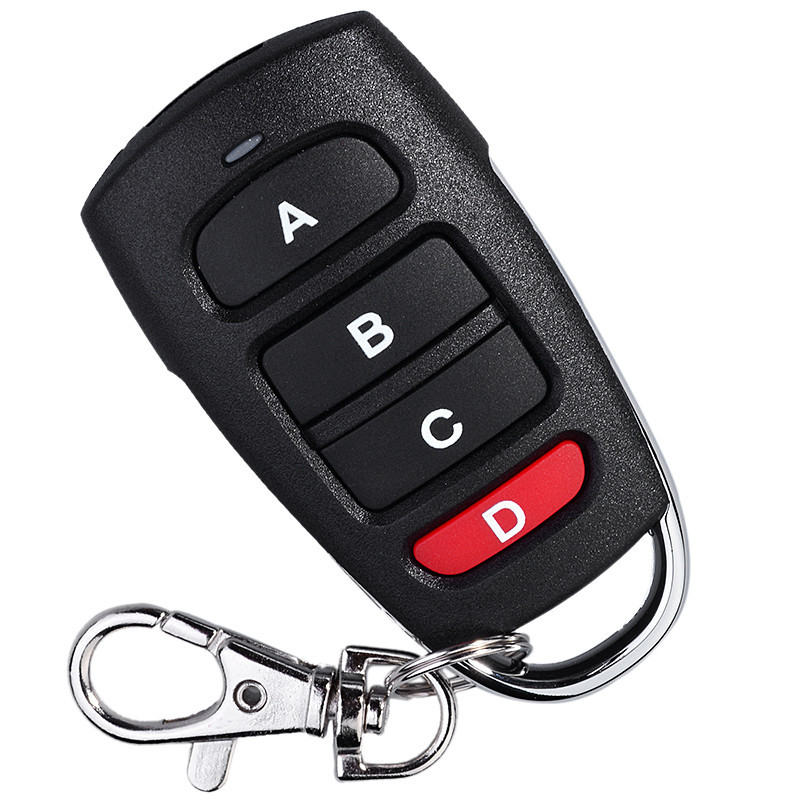 RF433m 无线遥控器ABCD金属四键固定码1527编码红D发射器