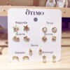 Earrings, universal fresh set, 7 pair, simple and elegant design, wholesale