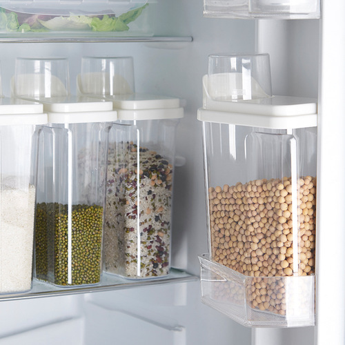 Plastic moisture-proof rice bucket with lid, thickened insect-proof rice box for kitchen, transparent sealed fresh-keeping grain can, dropshipping