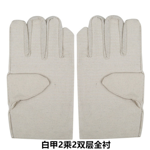 24-line double-layer full-lining canvas mechanical work gloves, wear-resistant and thickened, factory direct sale batch labor protection and safety supplies