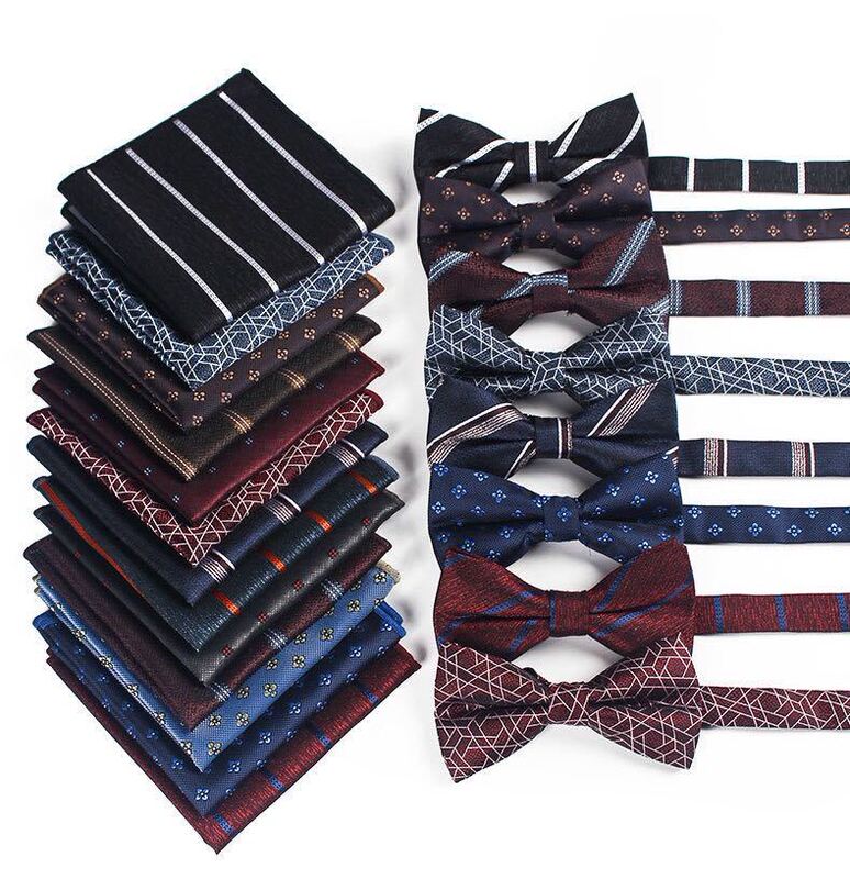 Trendy New Style Bow Tie Pocket Square Set Wedding Groom Best Man Trendy Men's Suit Square Square Wedding Striped Vintage Trendy New Style Bow Tie Pocket Square Set Wedding Groom Best Man Trendy Men's Suit Square Square Wedding Striped Vintage