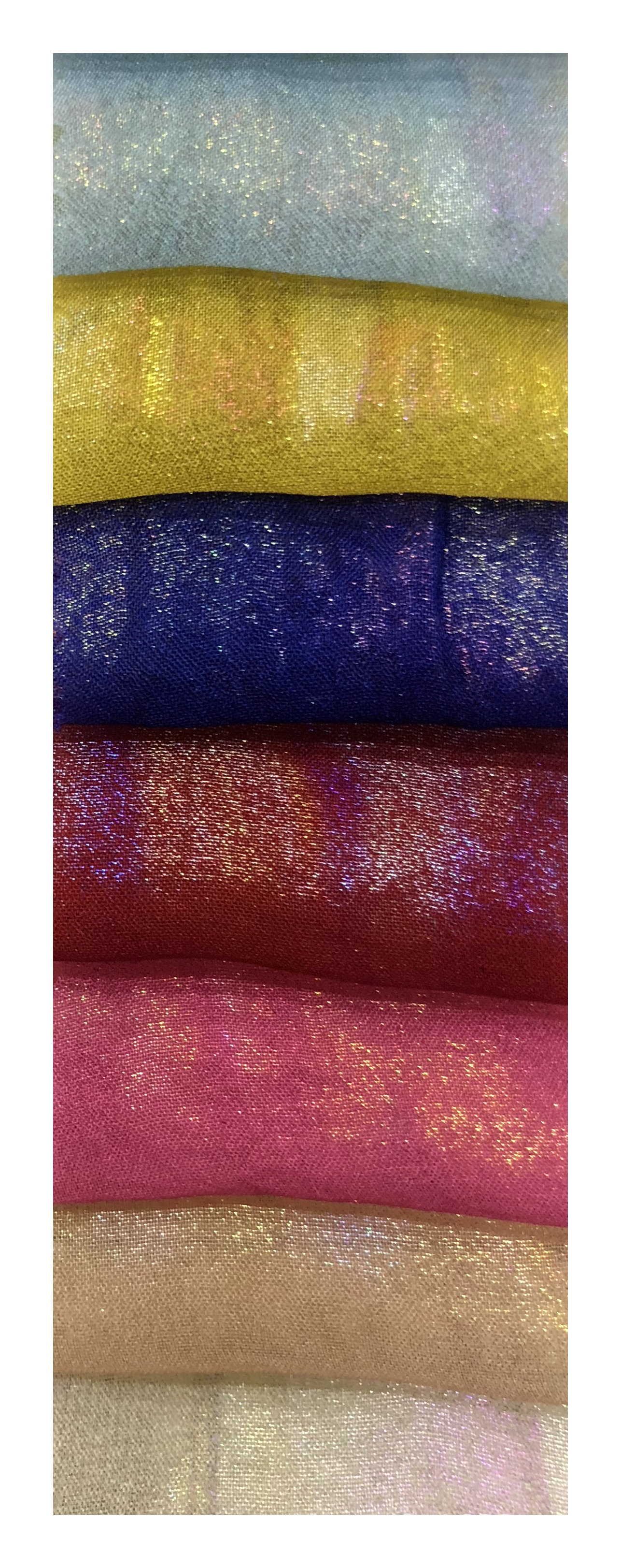 厂价直销F2563 现货供应 天丝彩虹烫金 时尚古装服饰涤纶汉服面料