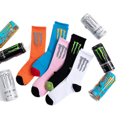 王一博魔爪情侣款街头潮袜棉袜休闲学生袜子家居袜简约运动袜