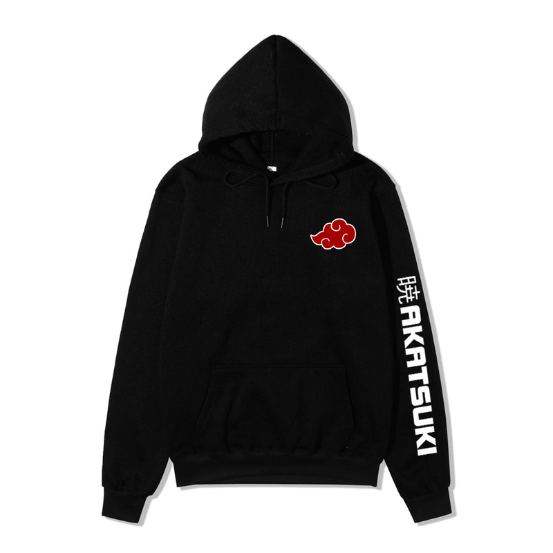 Japanese-Style Naruto Akatsuki Cloud Print Hoodie Oversized Loose Sweatshirt Unisex Top