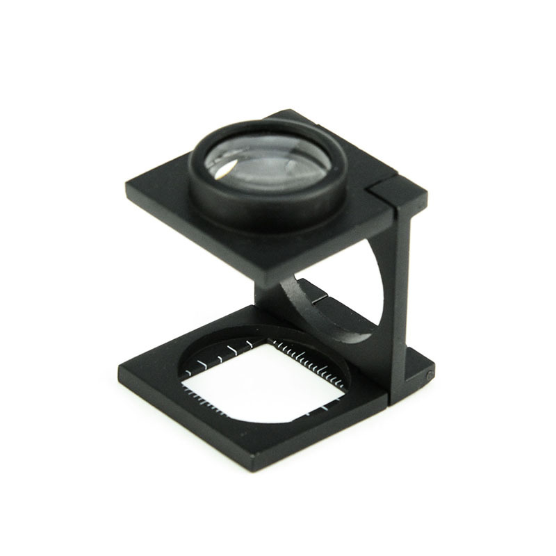 跨境货源金属带刻度三层折叠式照布镜检布镜看书放大镜WX