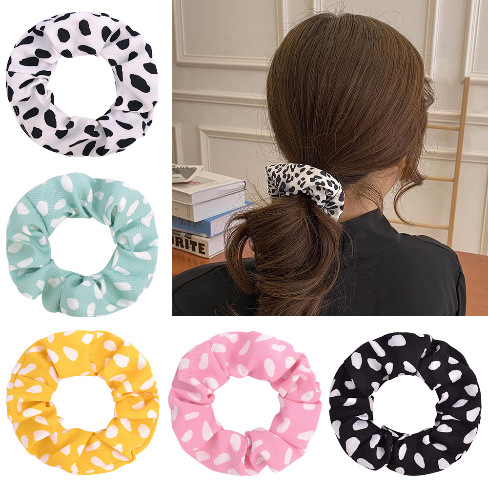 Korean Milk Pattern Hair Scrunchies Set display picture 3