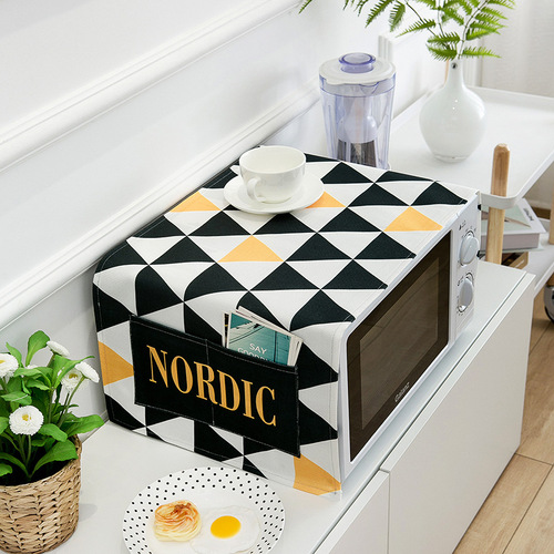 Microwave oven cover dust cover oven oil cover dust cover square towel mat kitchen household one piece drop shipping