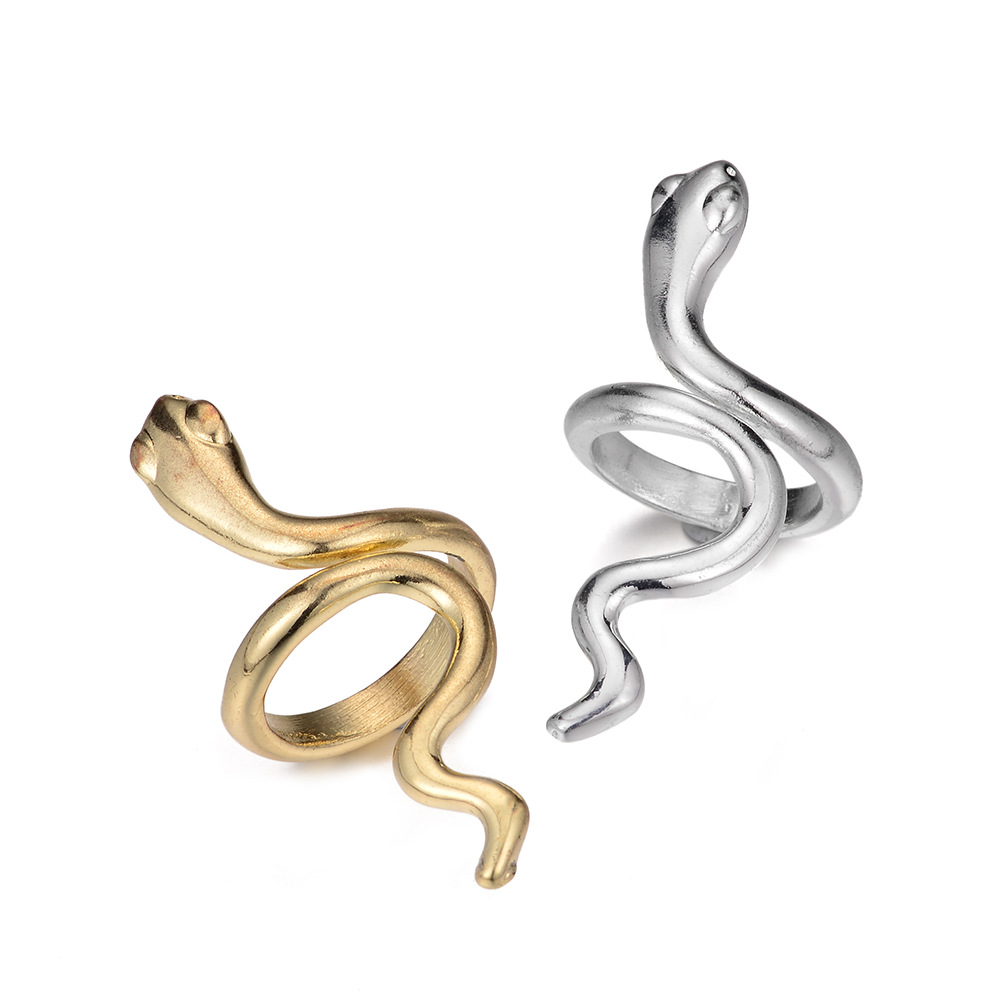 Hot Sale Alloy Smooth Snake Ring Wholesale display picture 4