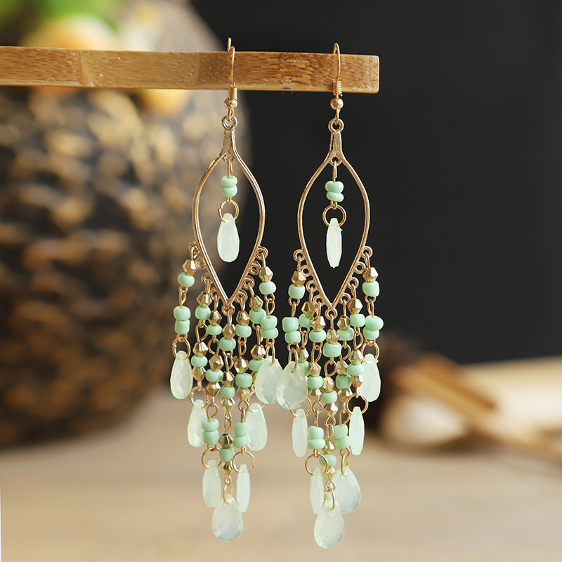 1 Pair Fashion Geometric Alloy Seed Bead Plating Women's Drop Earrings display picture 11