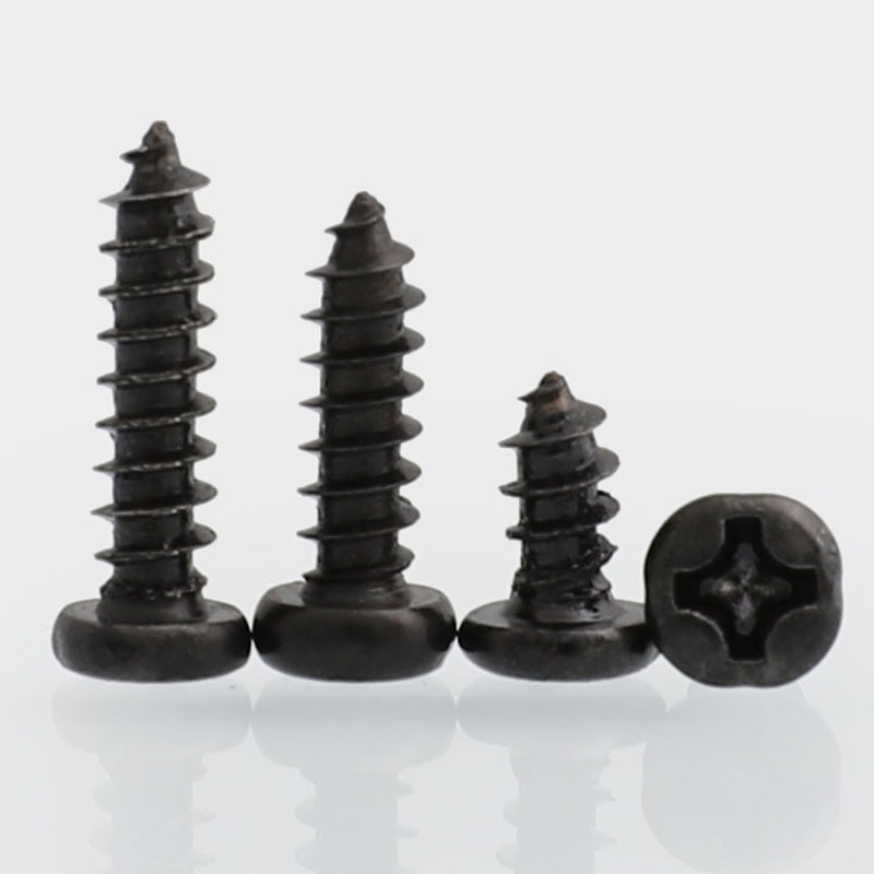 M1.4M1.7M2M2.3M2.6M3 黑色PA圆头自攻螺丝盘头自攻钉电子小螺钉
