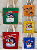 Taiwanese snack canvas bag multi -map Lotte Lottery puma fried noodle canvas printed shoulder canvas bag spot