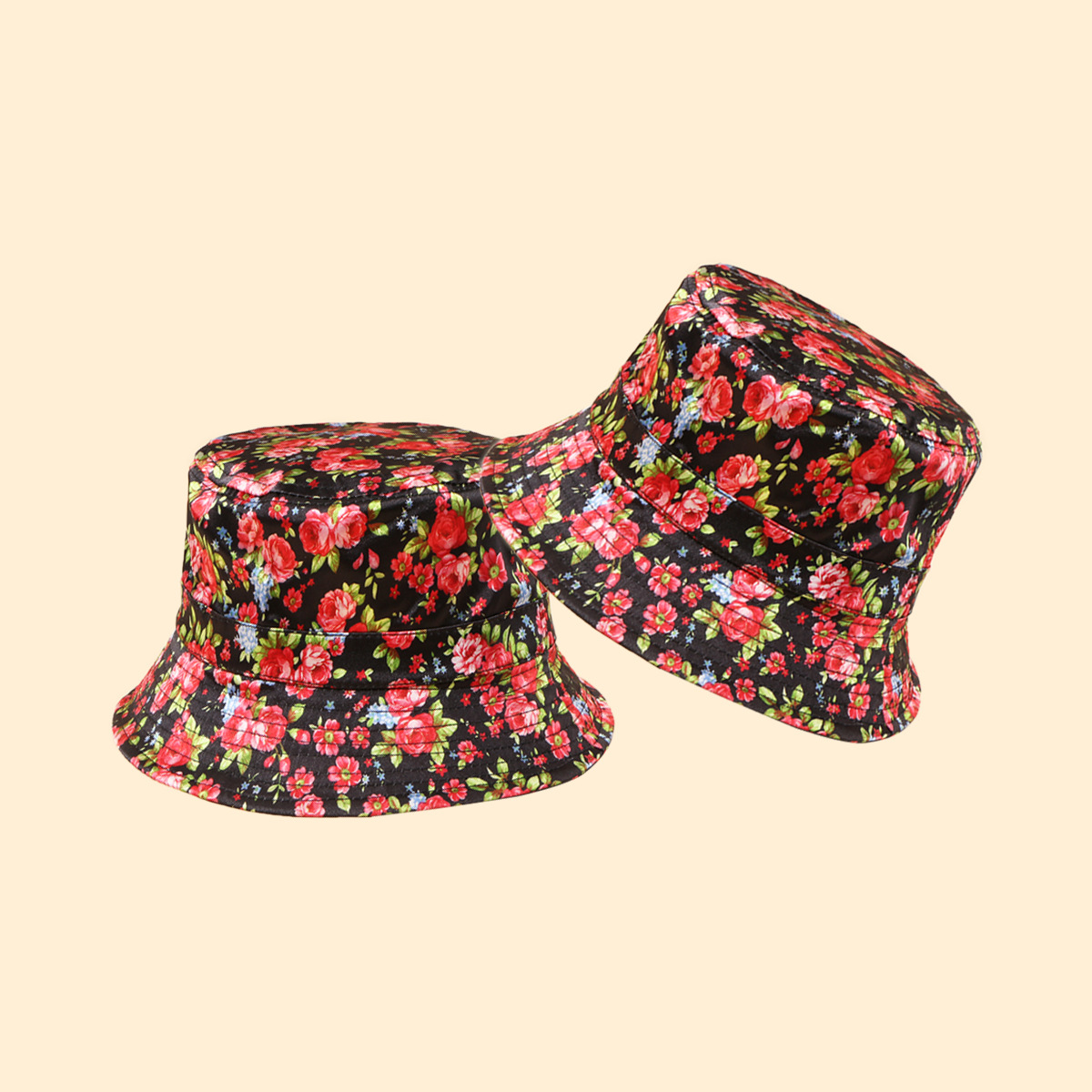 Hot Selling Retro Fashion Fisherman Hat Rose Flower Sun Hat Wholesale display picture 4