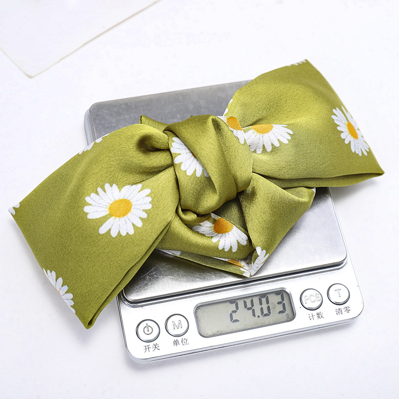 Korean New Fashion Hairpin Double Bow Print Daisy Cheap Spring Clip display picture 2