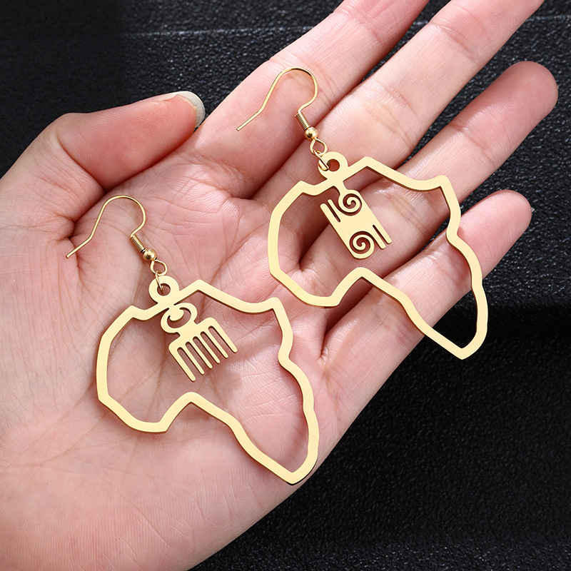 304 Stainless Steel Ear Needle Material Water Plating 18K Gold Plated Geometric 201 Stainless Steel Fashion Earrings