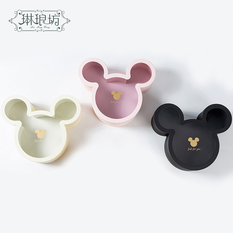 Facebook Mickey caja transparente ventana PVC flor caja de regalo de embalaje DIY hecho a mano floral arreglo de flores caja de ventas directas de la fábrica