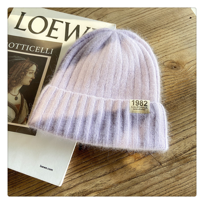 贴布兔毛针织帽13