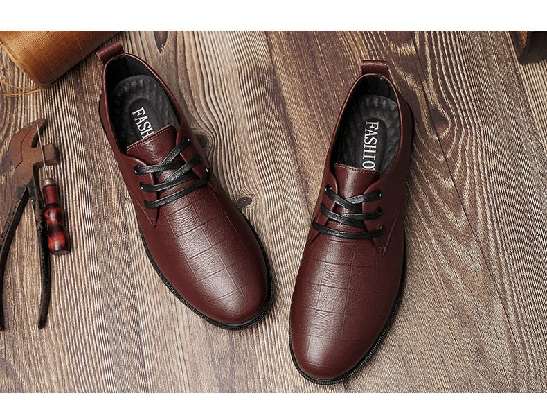 Herren Leder Freizeitschuhe Mit Prägung Arbeitsschuhe Aus Leder_voghion.com