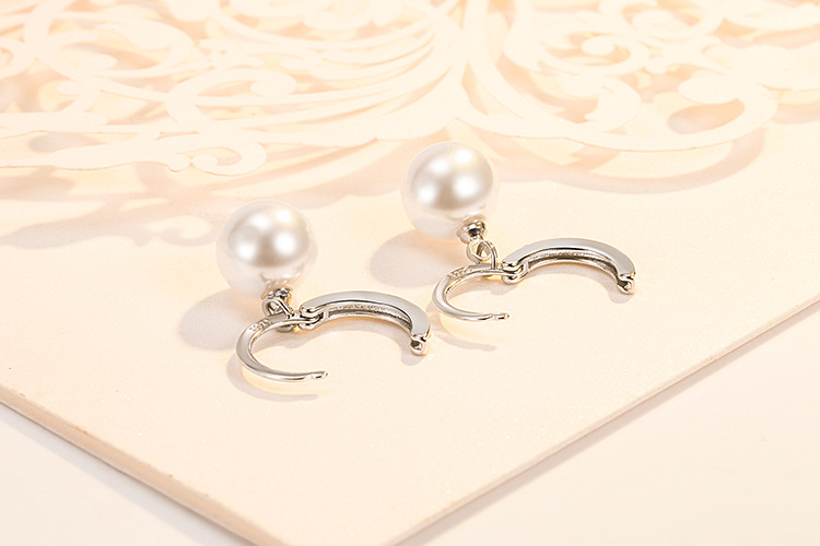 Korean silverplated car flower pearl earrings female copper earrings fashion ear jewelry wholesalepicture6