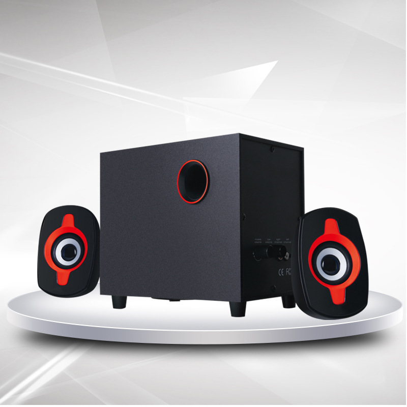 LEnRuE蓝悦 C5笔记本电脑音箱木质音响家用办公低音炮可定制LOGO