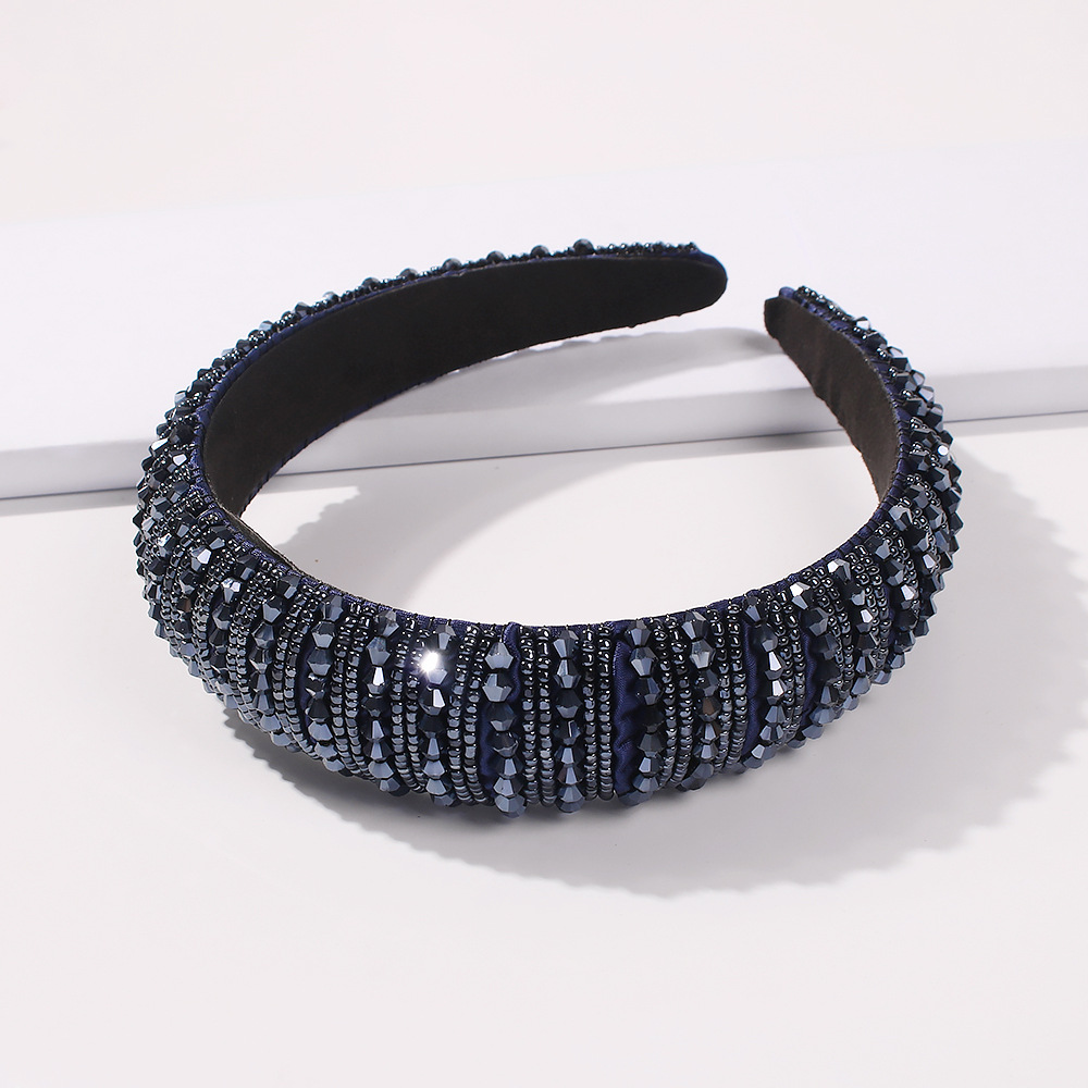 Fashion Handmade Beaded Headband Women's Big Thick Sponge Wide Brim Hot-saling Headband display picture 7