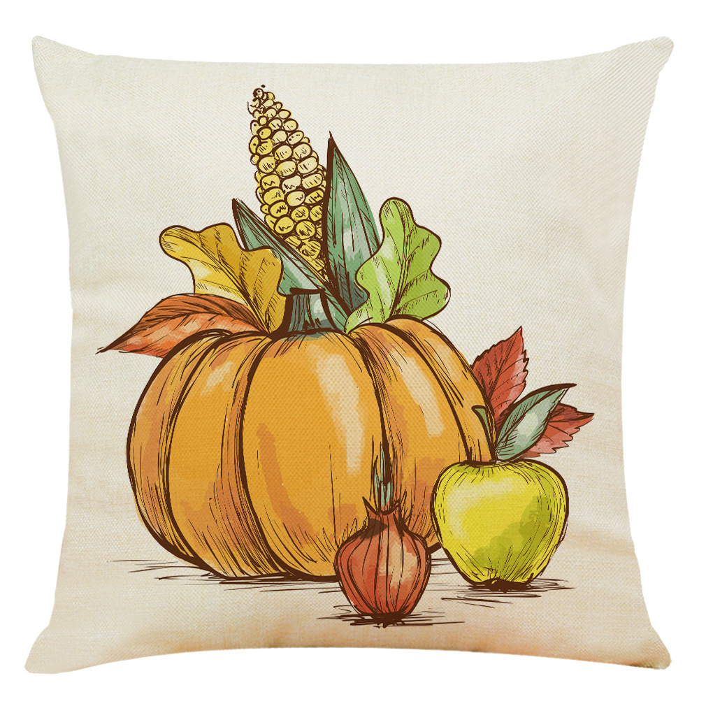 亚马逊 eBay 速卖通新款感恩节棉麻抱枕套 汽车靠垫 沙发抱枕