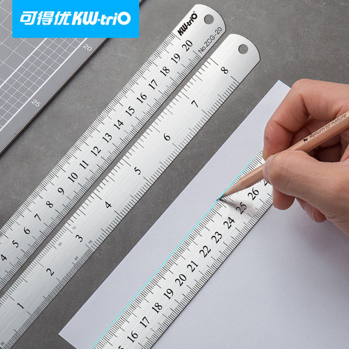 Kedeyou ZCG-15 20 30 50cm not easy to rust steel ruler metal straight iron ruler double-sided scale