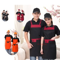 廣告圍裙定製logo全身圍腰定做韓版時尚印字奶茶店工作服掛脖廠家