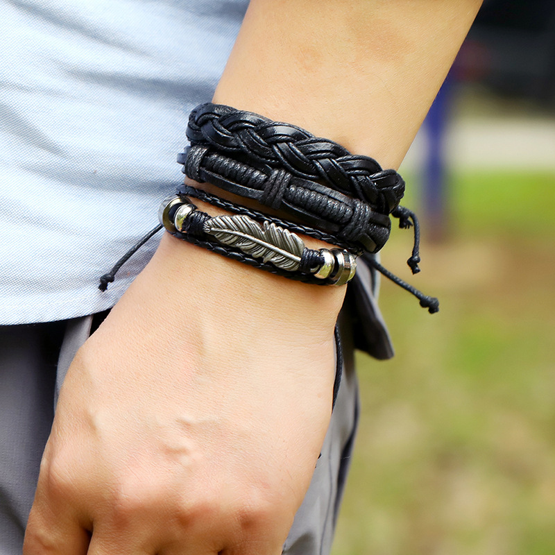 bohemian hand-woven leather bracelet