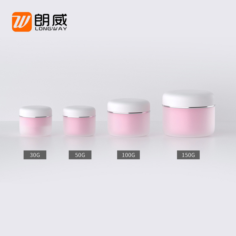 30-150g R-ángulo de doble capa crema botella Rosa cosméticos sub-botella crema caja de crema al por mayor