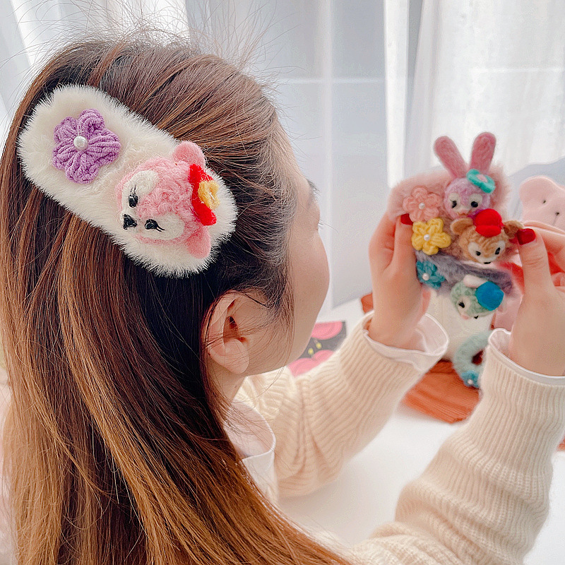 Pince À Cheveux Avec Anneau De Cheveux En Fourrure De Couleur Assortie display picture 17