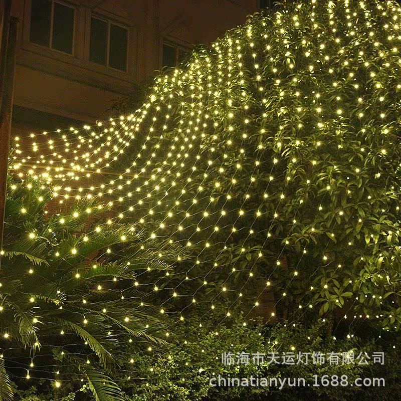 Фабричные прямые светодиодные сетчатые светильники Рождественский открытый парк во дворе Праздничные декоративные огни шнур по всему свету рыболовной сети Sky Star