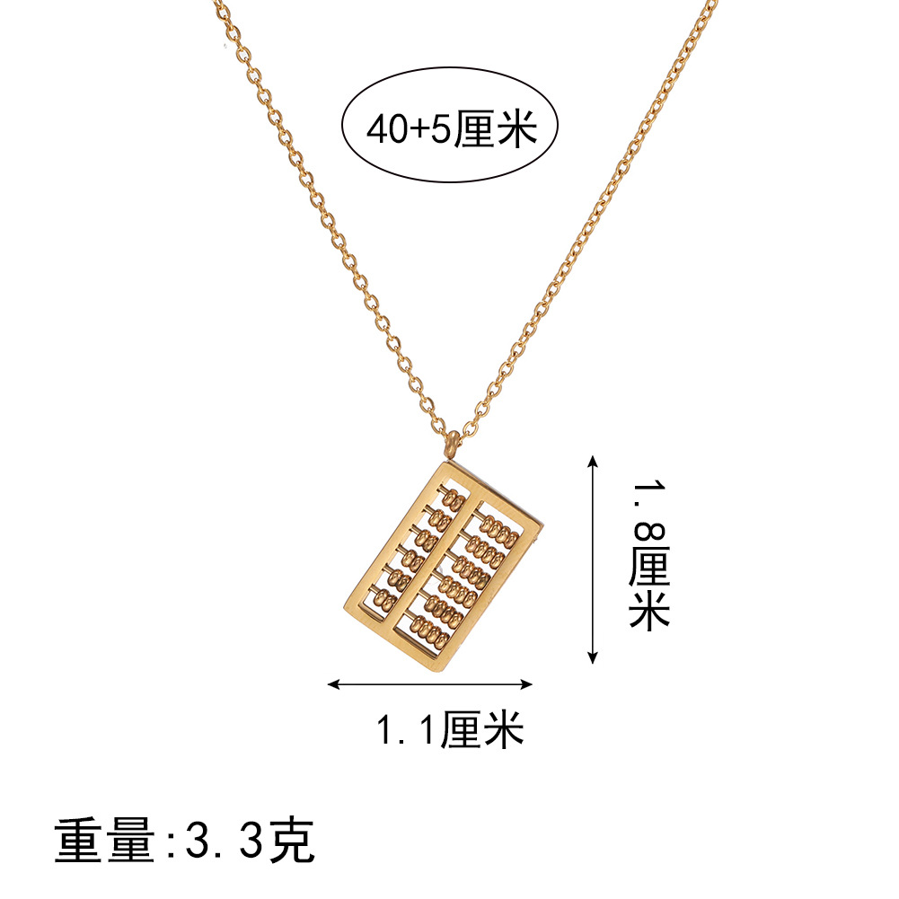 New Fashion Abacus Necklace Stainless Steel Pendant Wholesale display picture 1
