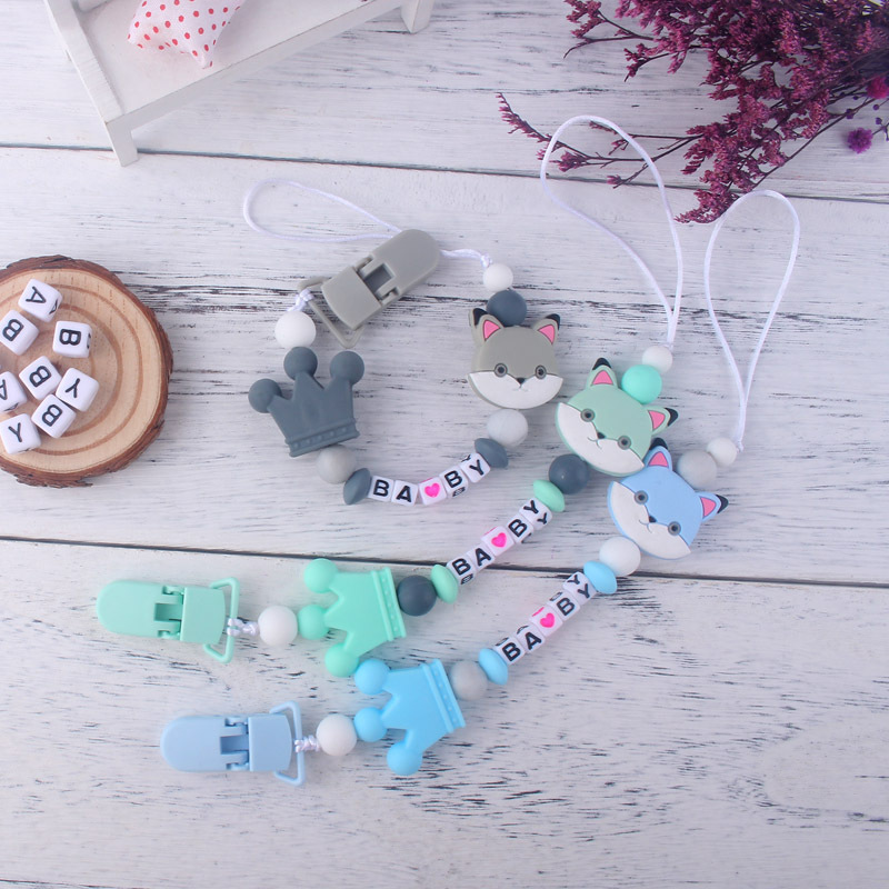 Directo de fábrica de silicona chupete cadena bebé zorro de silicona mordedor juguete molar AliExpress Amazon comercio exterior