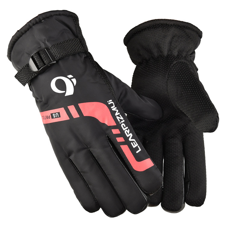 冬季男士保暖手套摩托车骑行加绒户外滑雪电动车夜市地摊货源手套