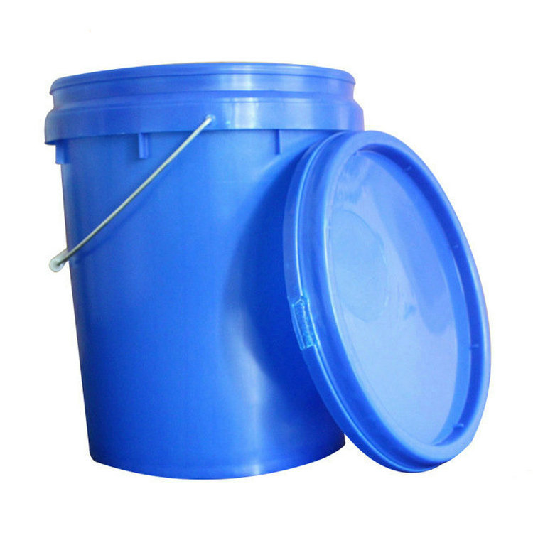 厂家供应PP料20L升圆形塑料桶涂料桶白色大口敞口带提手塑胶桶