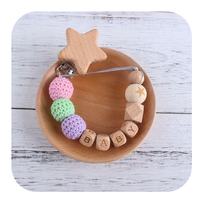 Bebé suministros caliente animal haya chupete clip DIY bebé creativo nombre chupete cadena anti-caída de la cadena