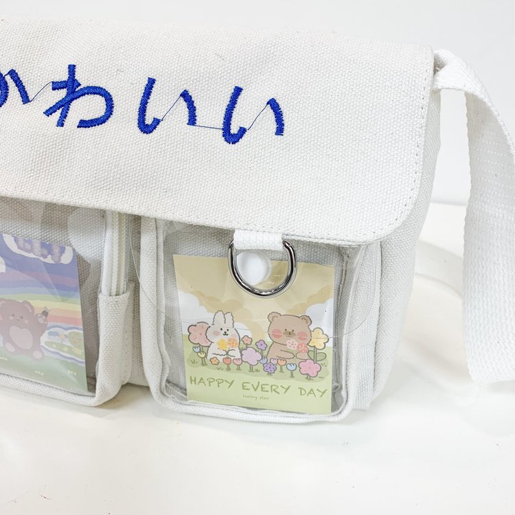 Japanische Ins College-stil Niedliche Cartoon Transparente Leinen Tasche Koreanische Chic-studenten All-match-klassen Tasche Umhang Tasche display picture 25