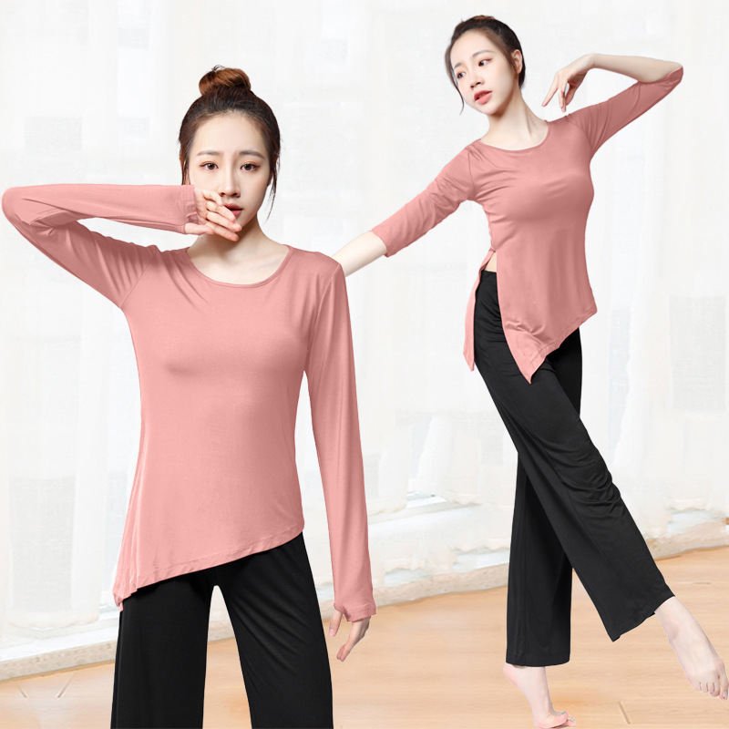 Ring Buckle Modern Body Dance Suit Top Female Adult Ethnic Training Suit Training Suit Classical Dance Teacher Professional