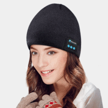 外貿專供禮品藍牙帽子無線通話藍牙針織帽冬季戶外運動加絨頭巾