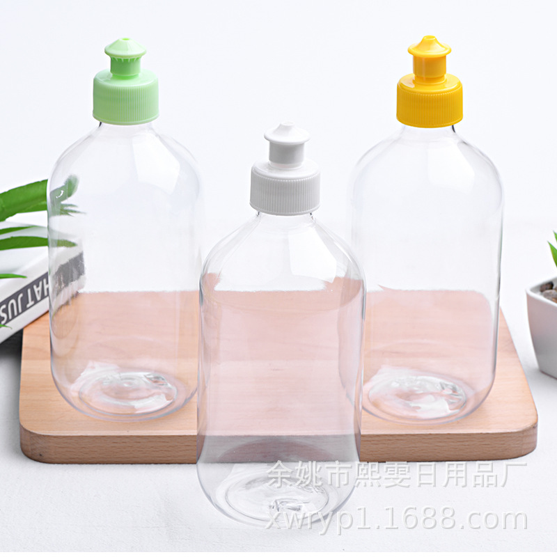 500ml毫升细脖洗手液瓶配28-410手拉盖按压盖纯露消毒水纯露pet