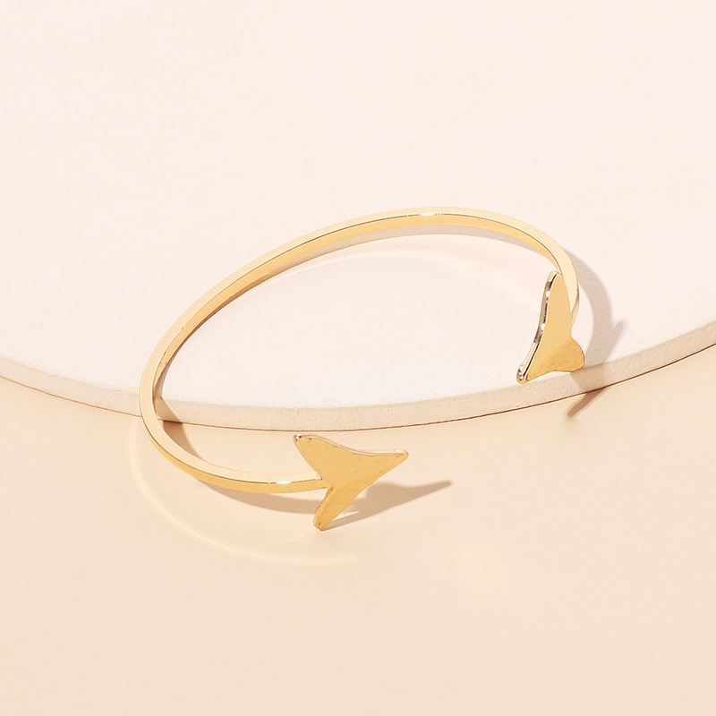9g Weight Wedding, Travel, Birthday, Festival Occasion Women'S Gender Gold, Silver Color Open Arrow Pure Copper Metal Bracelet 6