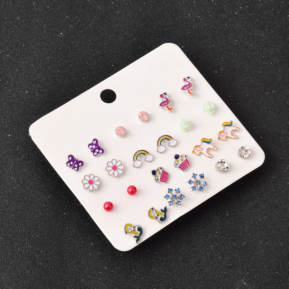 Fashion Flower Multi-color Animal Earrings Set display picture 3