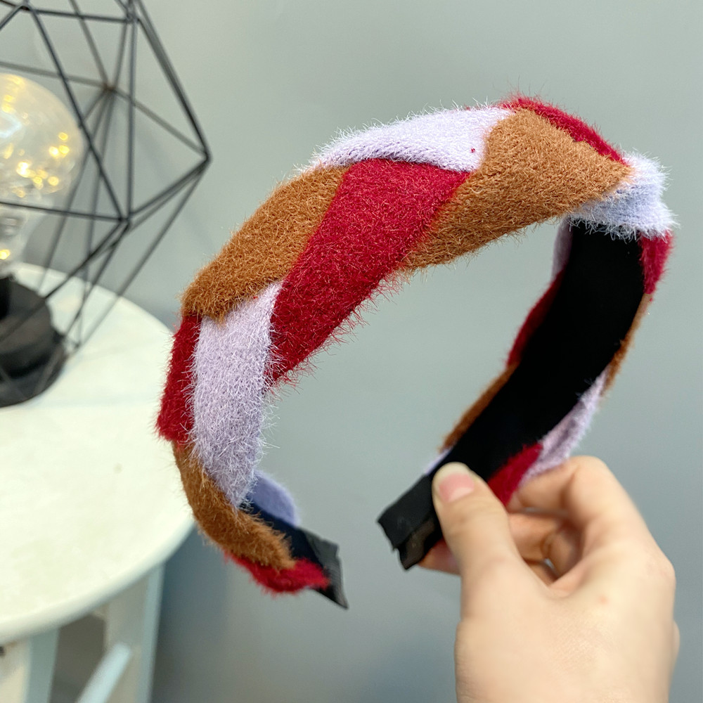 Woolen Knitted Twist Braided Headband display picture 6
