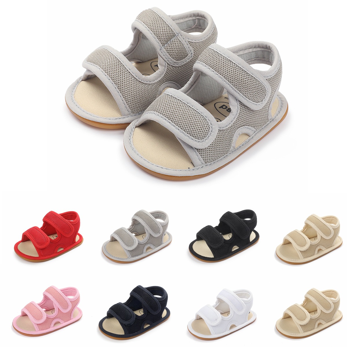0-1岁 网布胶底凉鞋 夏季婴儿凉鞋 宝宝鞋学步鞋婴儿鞋 一件代发