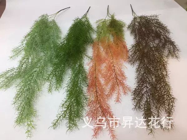 Factory Direct Sales Artificial Wall Hanging Rattan Pine Needle Hanging Plastic Grass Ceiling Wall Home Decoration Artificial Flower Wholesale