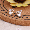 Earrings, accessory from pearl, Korean style