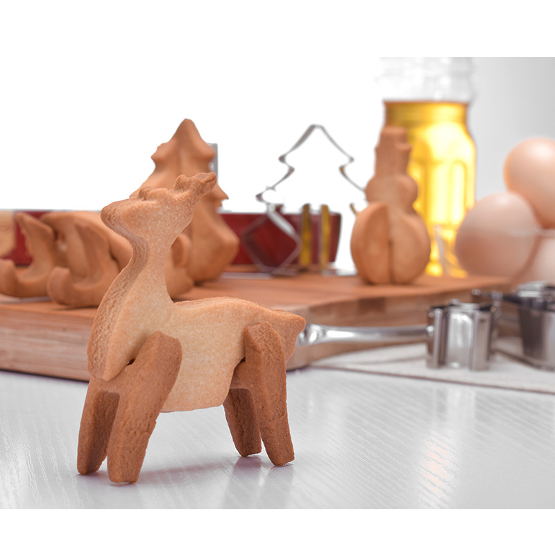 跨境圣诞饼干模翻糖切模饼干模具8件套烘培模具diy烘培工具套装