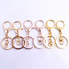 Golden metal keychain, set, accessory, 3 piece set