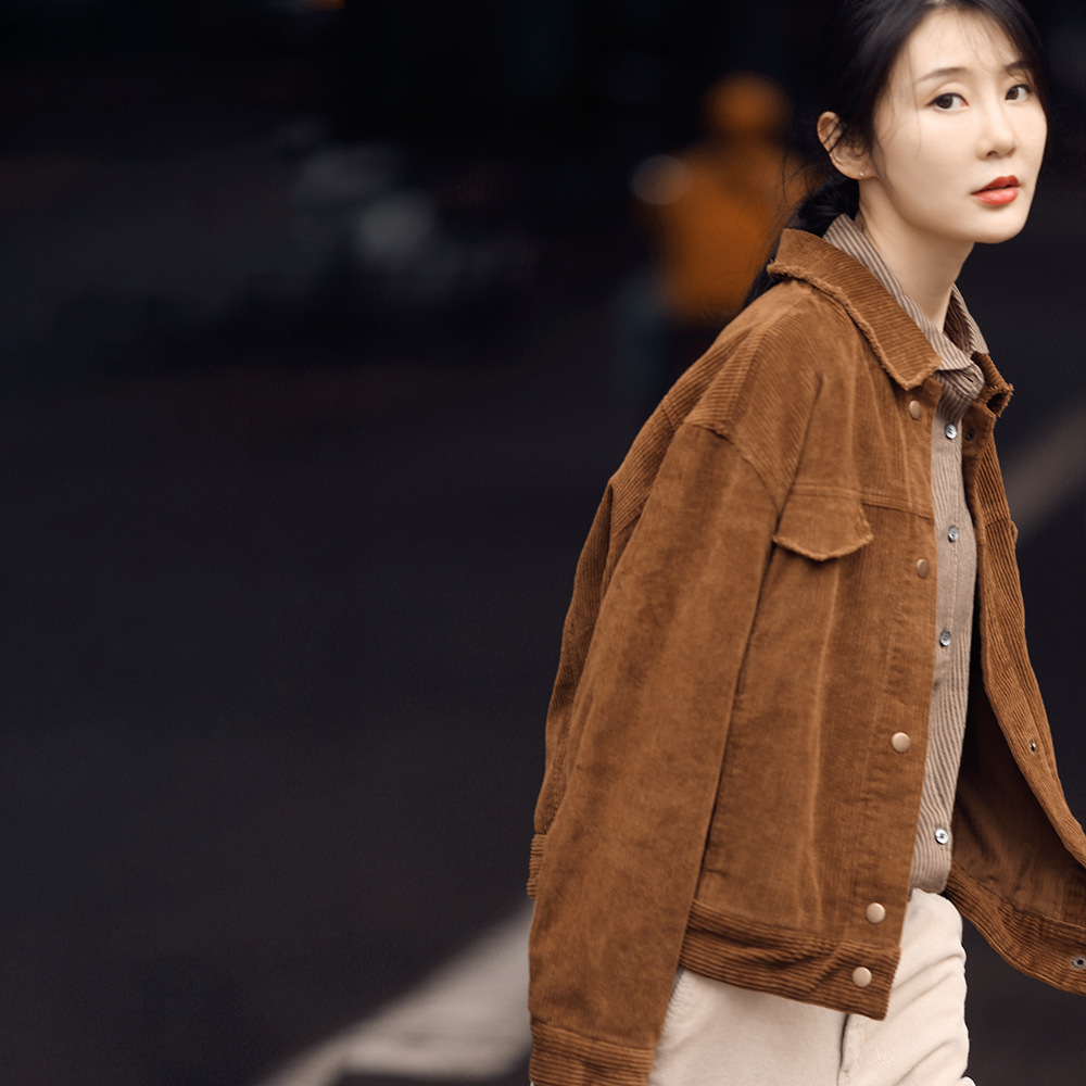 雅沐兰2011春装太妃糖灯芯绒怀旧小夹克短外套秋装新品女上衣|ms